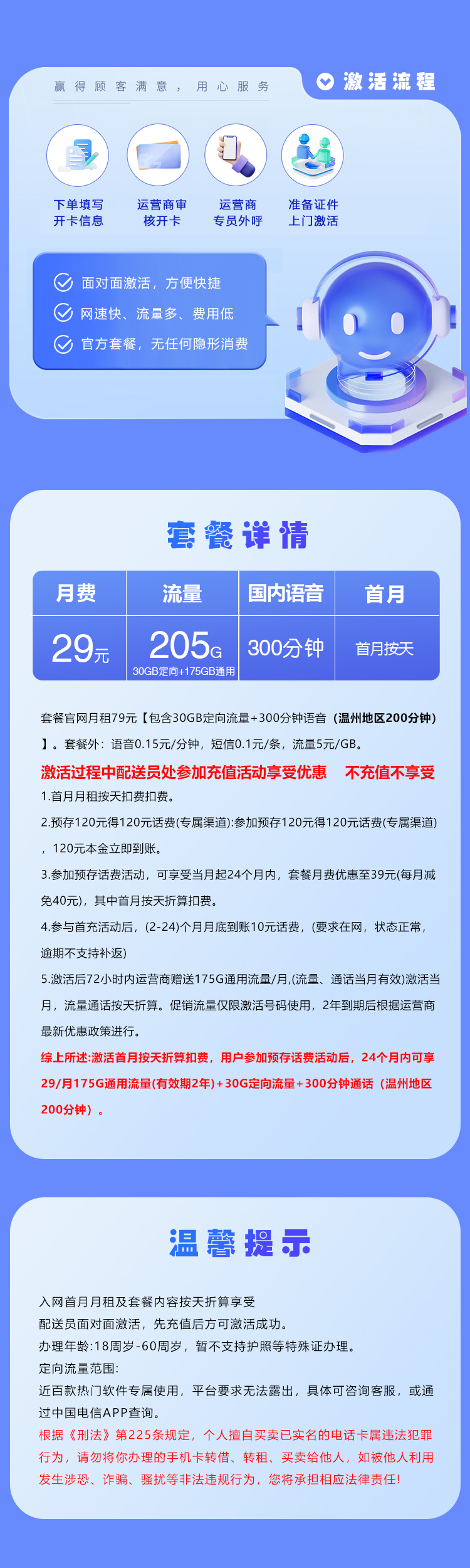 浙江省内电信卡【两年29元205G流量+300分钟】  第2张